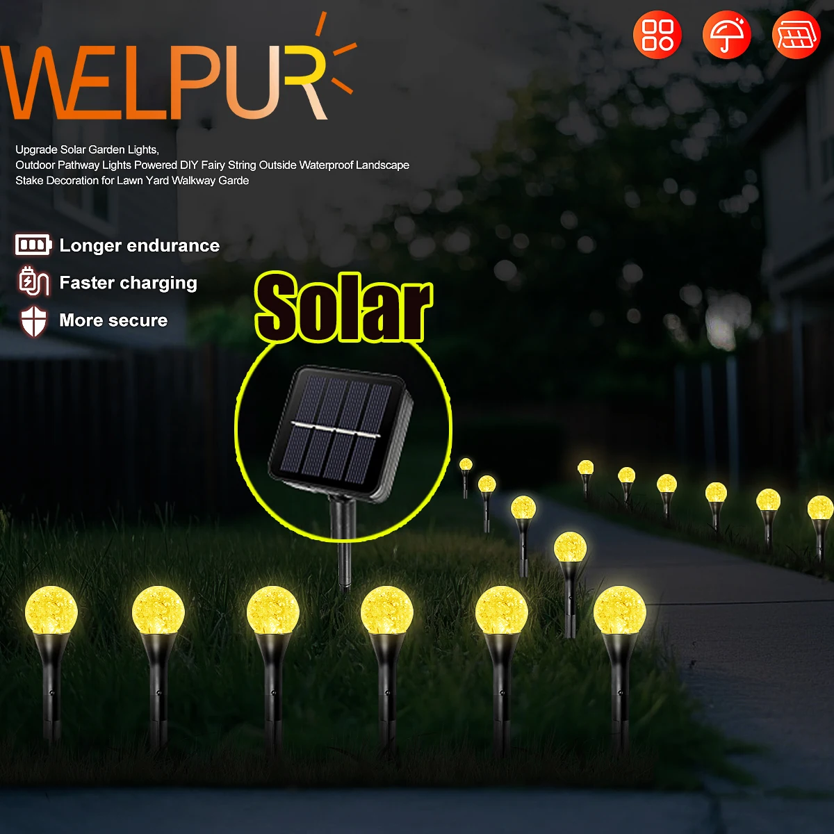 30 LED Solar String Lights Outdoor Waterproof Garden Path Yard Decor Fairy Lamp 30 LED Solar String Lights Outdoor Waterproof Garden Path Yard Decor Fairy Lamp