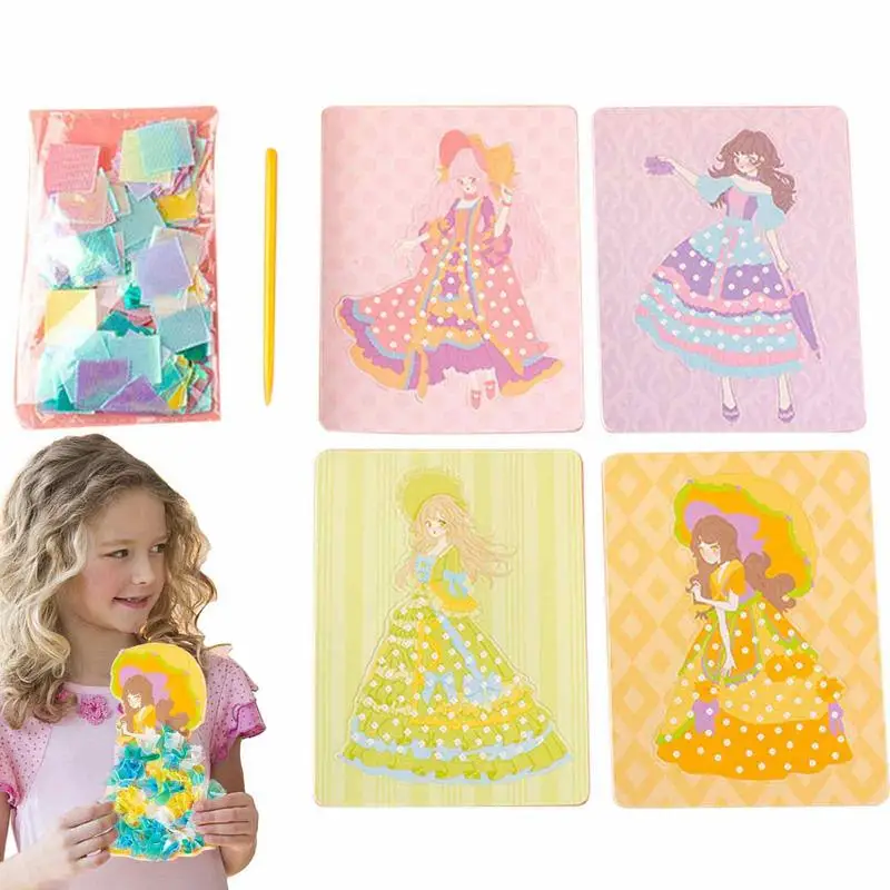 

Dress Up Crafts Children DIY Princess Sticker Dress Up Toy Set Lovely Kids Craft Kit For Daily Relaxing Portable Fun Toys For