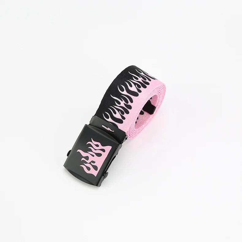 Hip Hop StreetFashion männer Leinwand Gürtel Männlichen Personalisierte Casual Flamme Gürtel Designer Gürtel Für Frauen Cowboy Strap Punk Bund – Detail 13