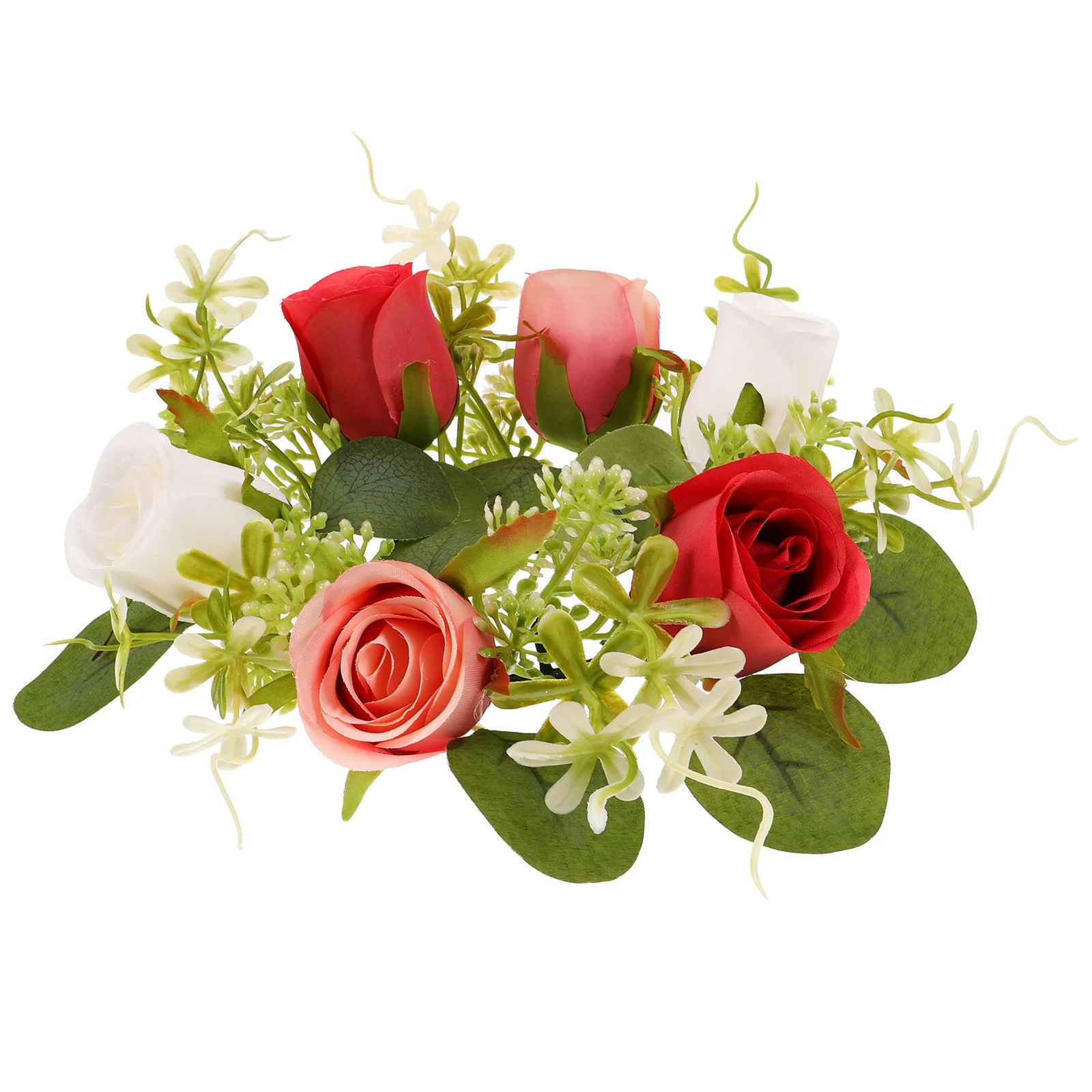

Dining Table Decor Flower Centerpieces for Tables Ring Artificial Leaf Rings Silk Wreath Pillars
