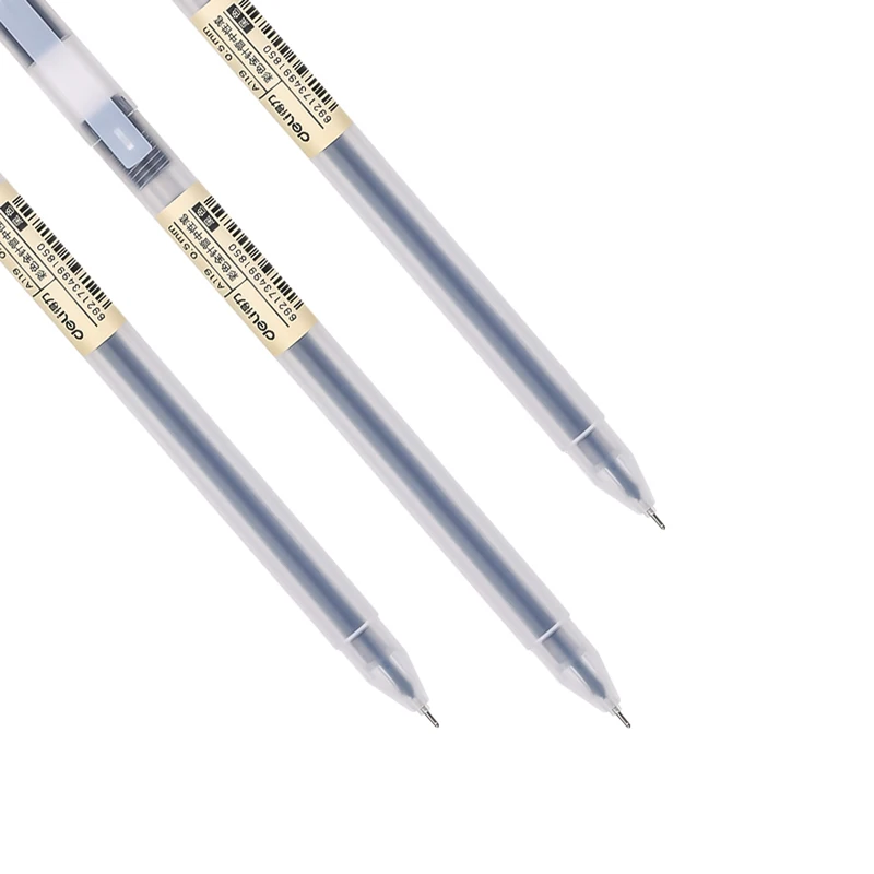 Deli 12pcs/Box Gel Ink Ballpoint Pen Office School Pens Smooth Writing Stationery Elementary Supplies 0.5mm Black Blue Red 2