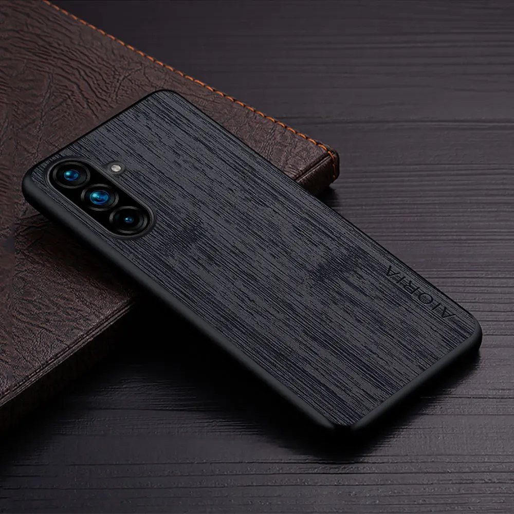 Luxury Bamboo Wood Pattern Leather Phone Case - Premium Design Cover