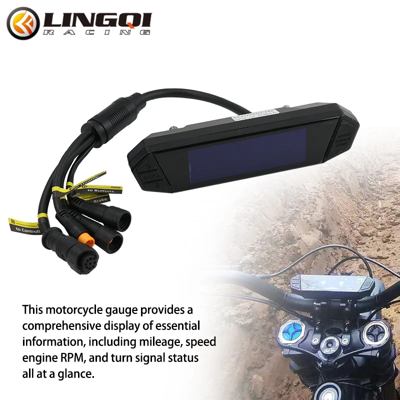 LINGQI RACING Motorcycles Speedometer Gauge Tachometer Odometer