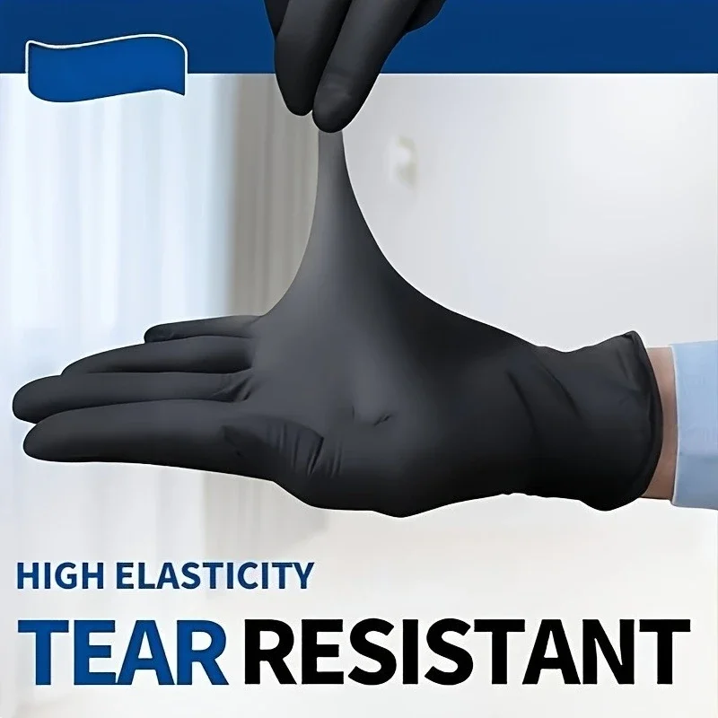 Versatile Waterproof Black Latex Gloves