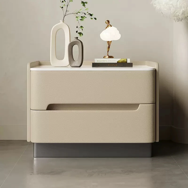 

Wooden Cabinet Nightstands Luxury Italian Accent European Advanced Sense Nightstands Trendy Mesa De Noche Lounge Suite Furniture