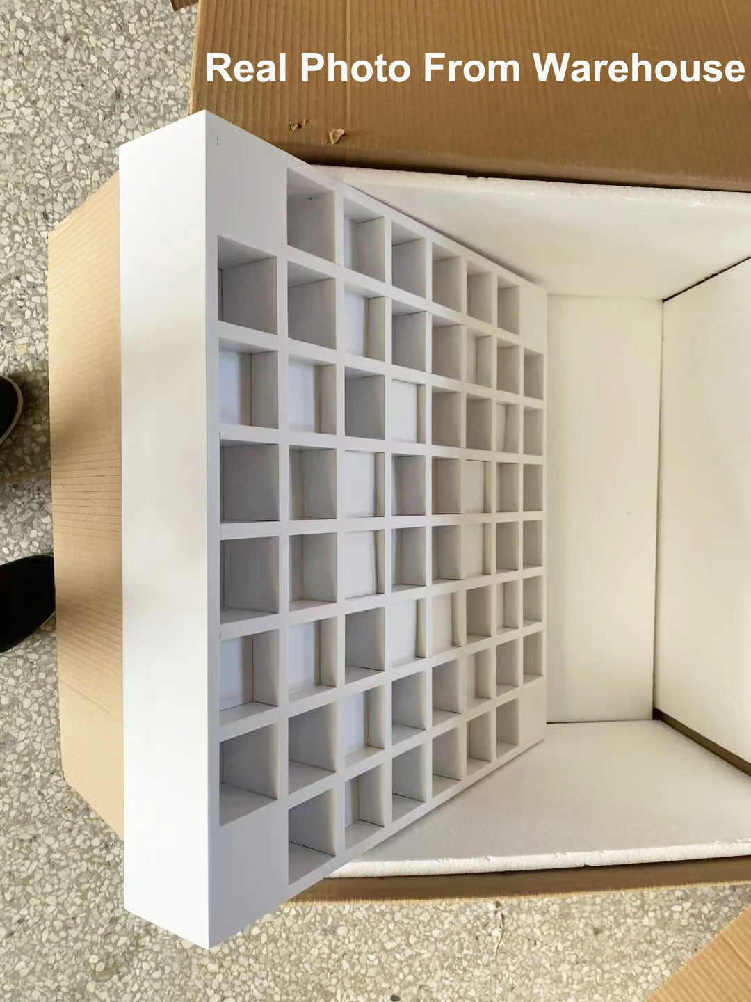 ไม้สีขาว QRD Acoustic Diffuser แผง 60x60x7 ซม.สําหรับโฮมสตูดิโอโรงละครคอนเสิร์ต Hall Room Sound Treatment 1