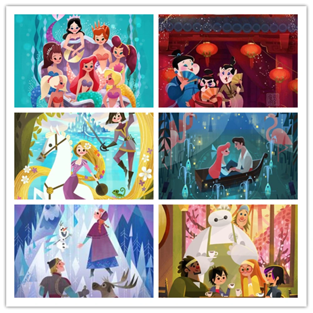 Oil Painting By Number Disney Cartoon Princess And Prince Landscape Diy  Hand Painted Canvas Paint By Number Home Decor Gifts - Paint By Number  Package - AliExpress