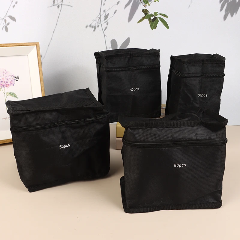30/40/60/80Pcs Pencil Bag Art Marker Pen Storage Bag Large Capacity Canvas Marker Pen Organizer Folding Square Pouch