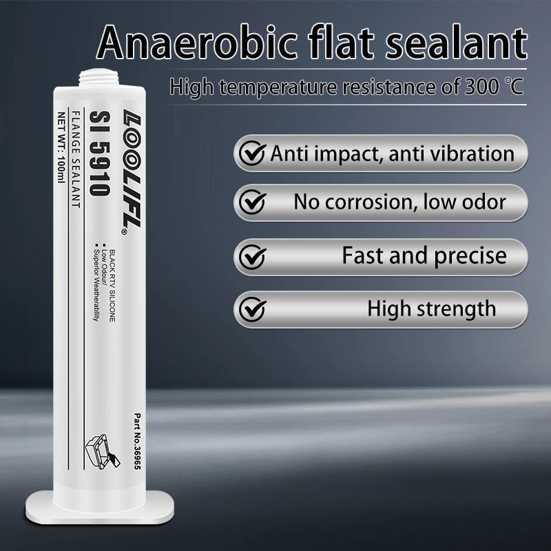 SL-5910 Black Silicone Sealant for Automotive Engines, High Temperature Oil Resistant, Long Term Leak Proof, High Sealing, Ultra Viscosity, Low Odour, with Tool, 100 ml 6