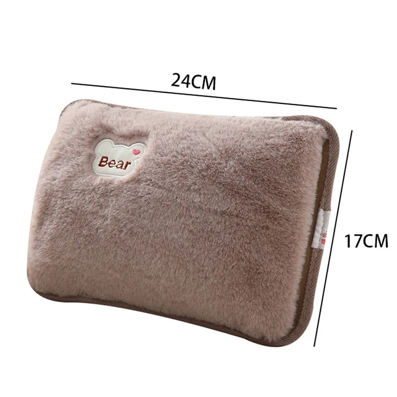 Hand Warmer Heat Pack Cute Rechargeable Electric Hot Water Bag Safety Rabbit Fur Reusable Hot Water Bottle Handwarmer