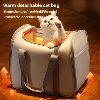 Winter Warm Velvet Cat Backpack Portable Shoulder Handbag for Outdoor Pet Carrier