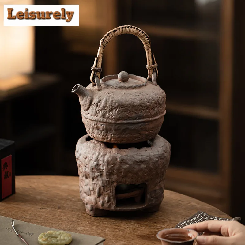 Old Rock Mud Boiling Water Kettle Large Capacity Tea Infuser Pot Household Fruit Juice Milk Tea Kettle Chinese Tea Tableware