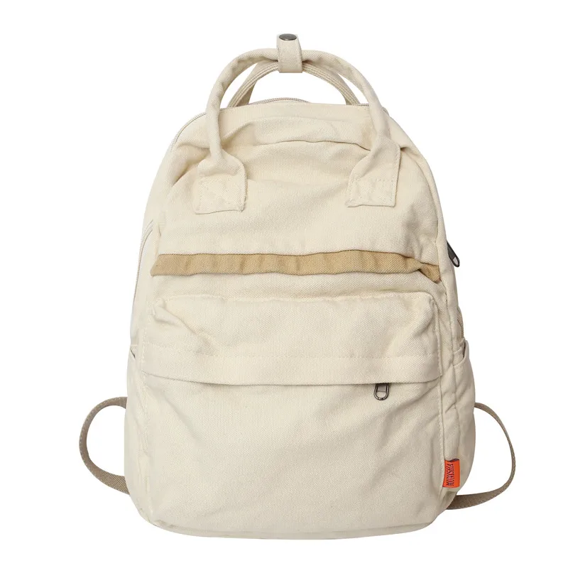 

100% Cotton Backpacks for Women Brand High Quality Canvas Satchels Solid Soft Leisure Or Travel Bags Black Unisex Packages