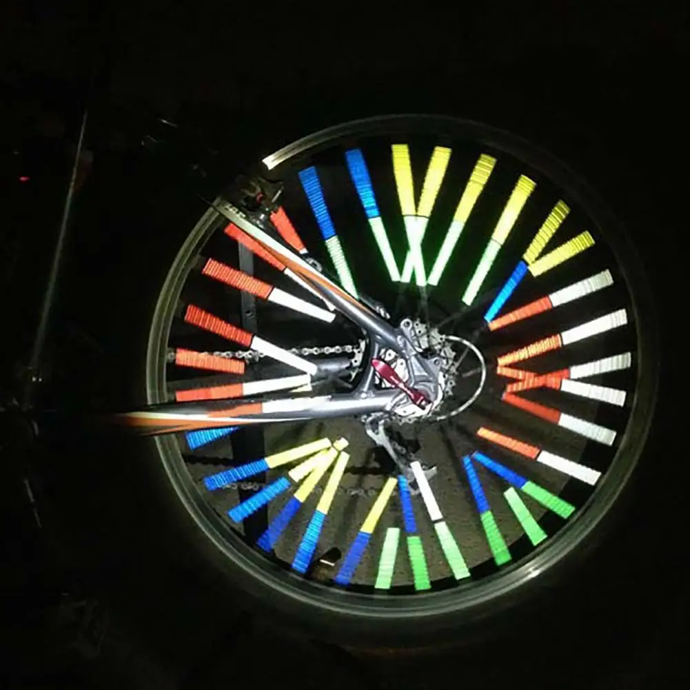 12Pcs/Pack MTB Bicycle Reflective Tube Wheel Spokes Tubes Strip Safety Warning Light Reflector Wheel Driving Safe Reflector Tape