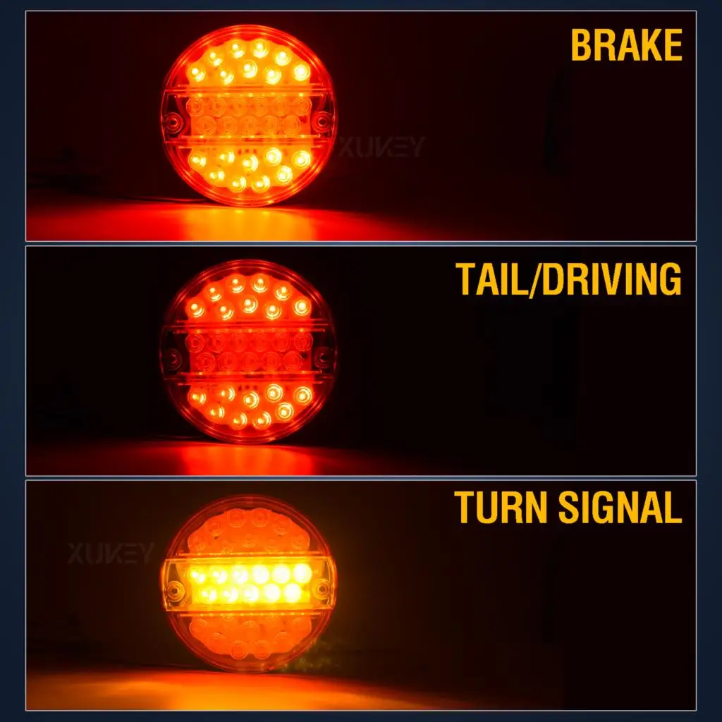 Trailer Tail Light 29 LED Round Hamburger Brake Light Waterproof Truck Rear Lights Stop Indicator Lamp 12V 24V Lorry Caravan Van led tail lights