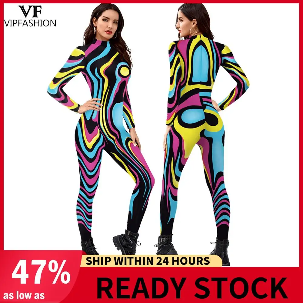 Women Zentai Suit Movie Cosplay Skeleton Printed Bodysuit Fancy Jumpsuit Halloween Party Costume
