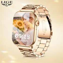 LIGE Smart Watch BLE 5.2 Bluetooth Call 2023 New Woman Fitness Bracelet SpO2 Heart Rate Tracker Voice Assistant Smartwatch + BOX