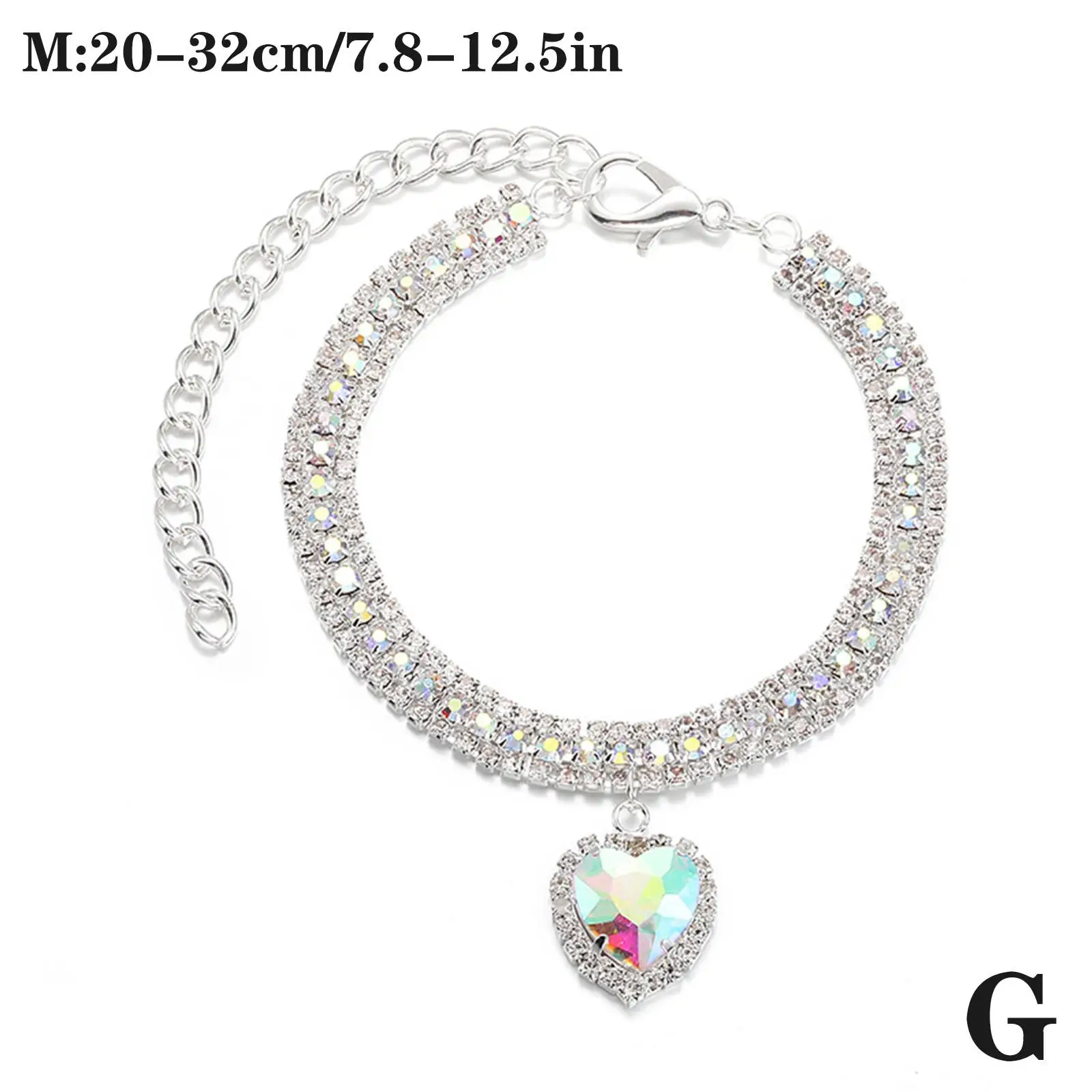 Elegant Crystal Pendant Pet Collar - Adjustable Rhinestone Necklace
