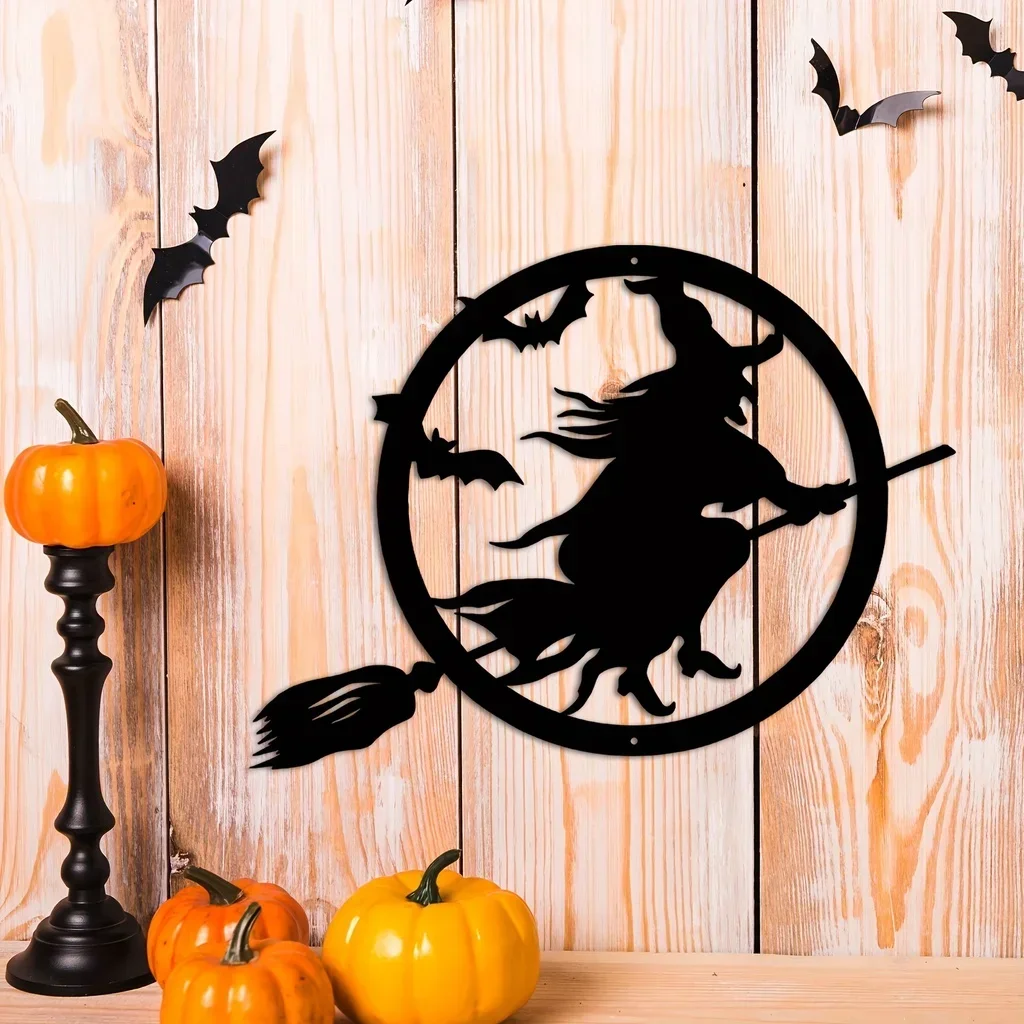 

Hello Young Metal Wall Hanging DecorHalloween Witch Door Hanger Halloween Front Door Home Decor Metal ArtworkHalloween Decorati