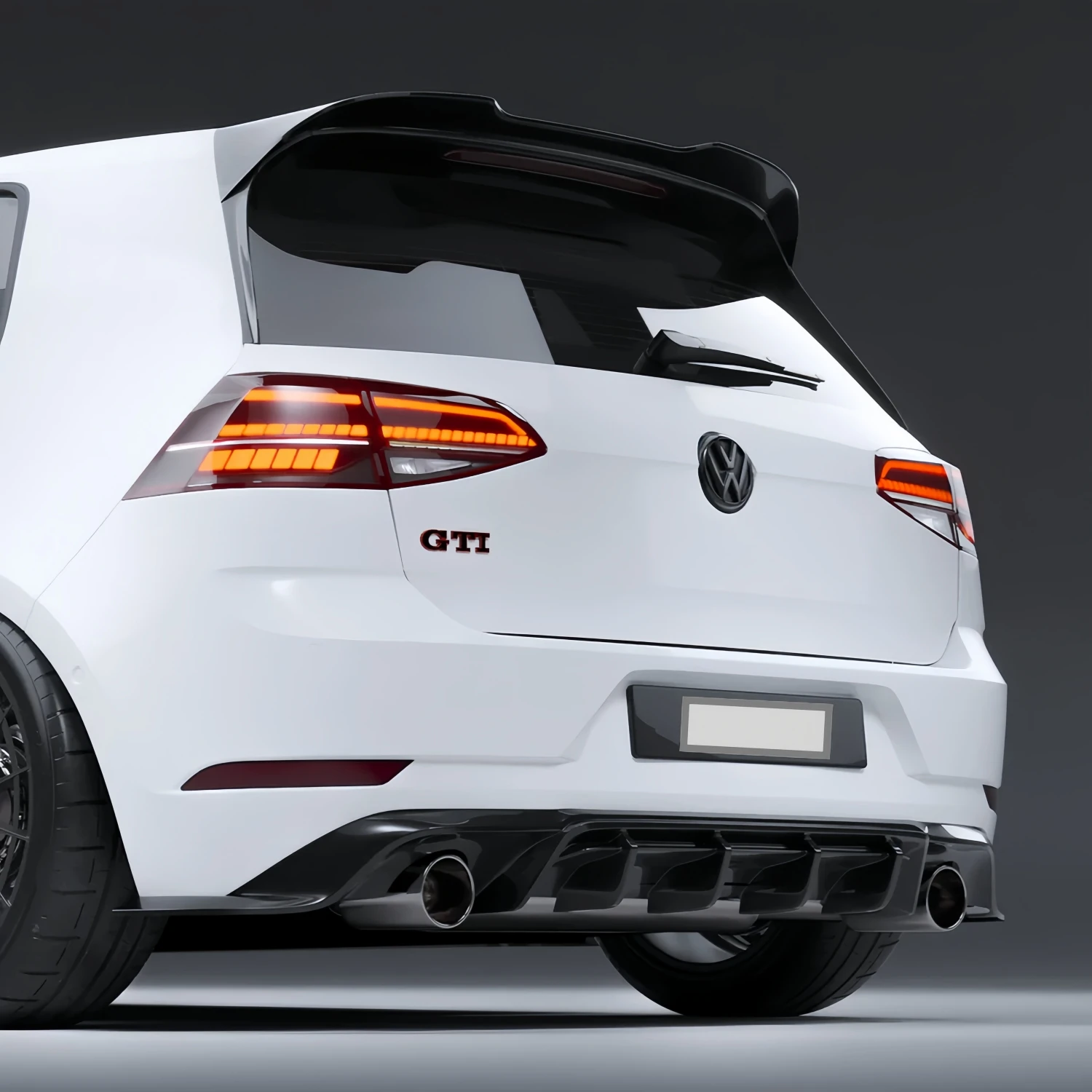 Rear Roof Spoiler Installation Close-up