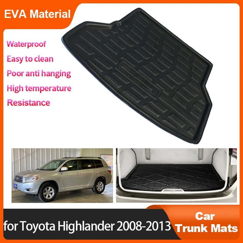 

Car Rear Trunk Mats For Toyota Highlander Kluger 2008-2013 2012 2011 XU40 Waterproof Protective Anti-Slip Storage Pad Accessorie