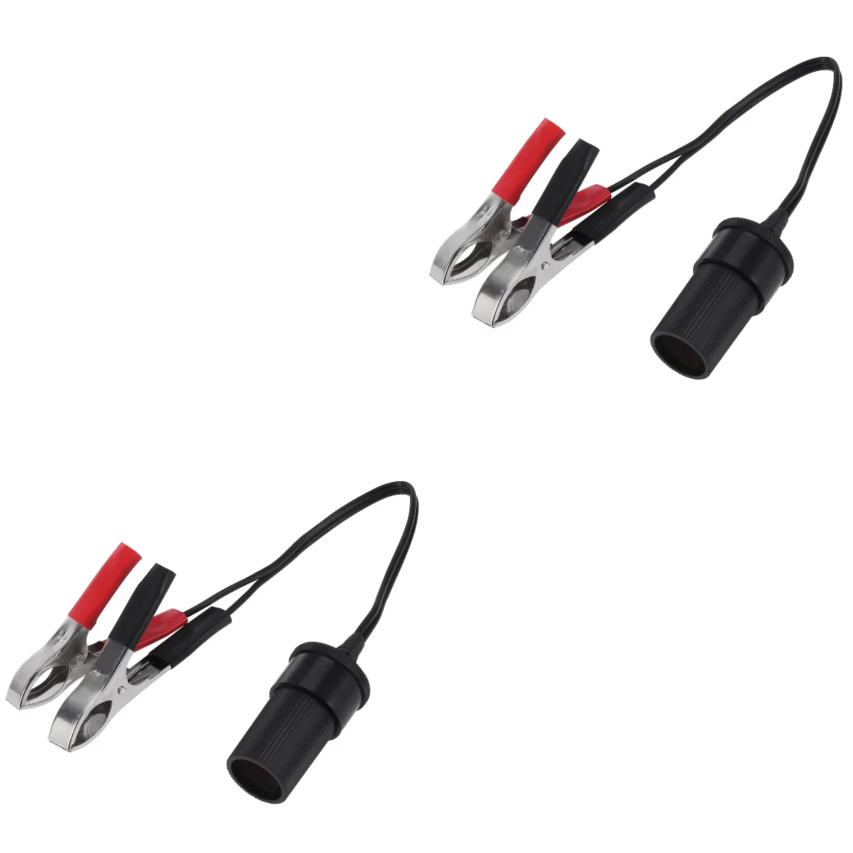 

2 Pack Lighter Socket Clip-On Adapter Large Crocodile Clips Car Terminal