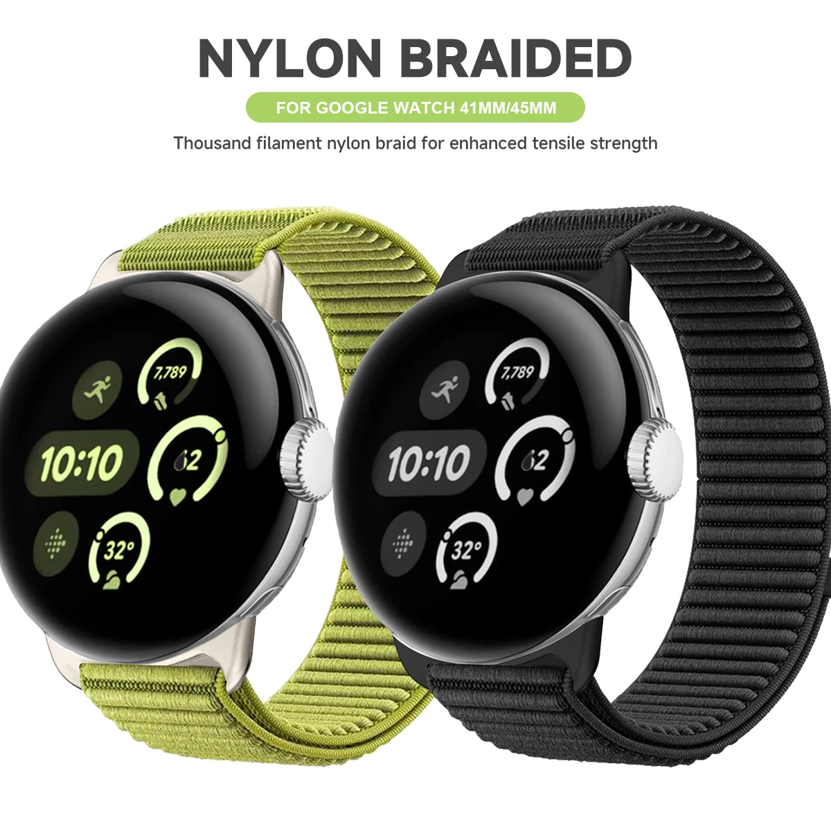 Durable Nylon Sports Watch Strap - Adjustable Replacement Band