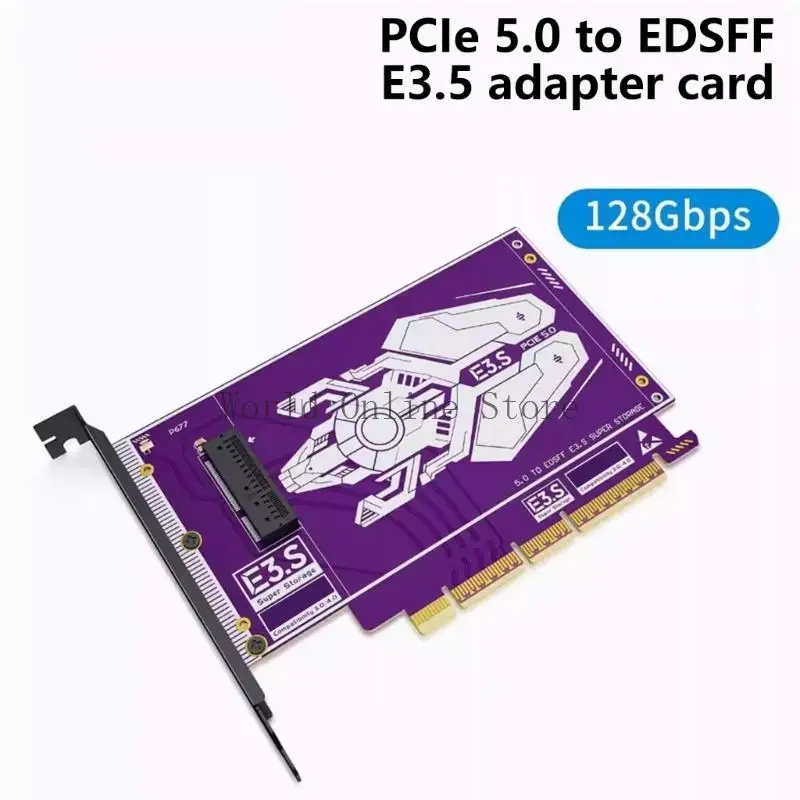 PCIe 5.0E3.S를 갖춘 NVMe SSD 어댑터 카드는 128Gbps 속도 및 하위 호환성 87HC를 지원합니다.