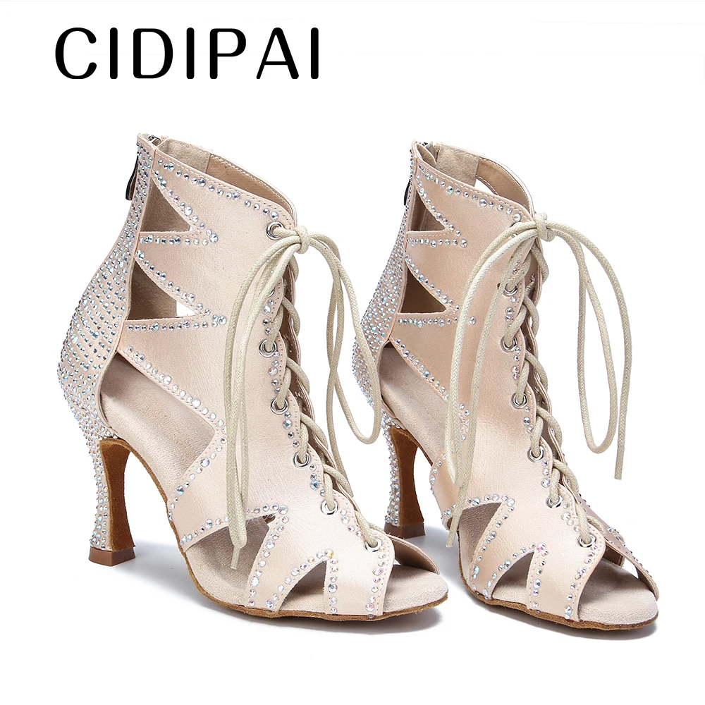Women's Latin Dance Shoes Ballroom Dance Shoes Ladies Tango Jazz Practice High Heels Dance Shoes Indoor Party Dance Boots