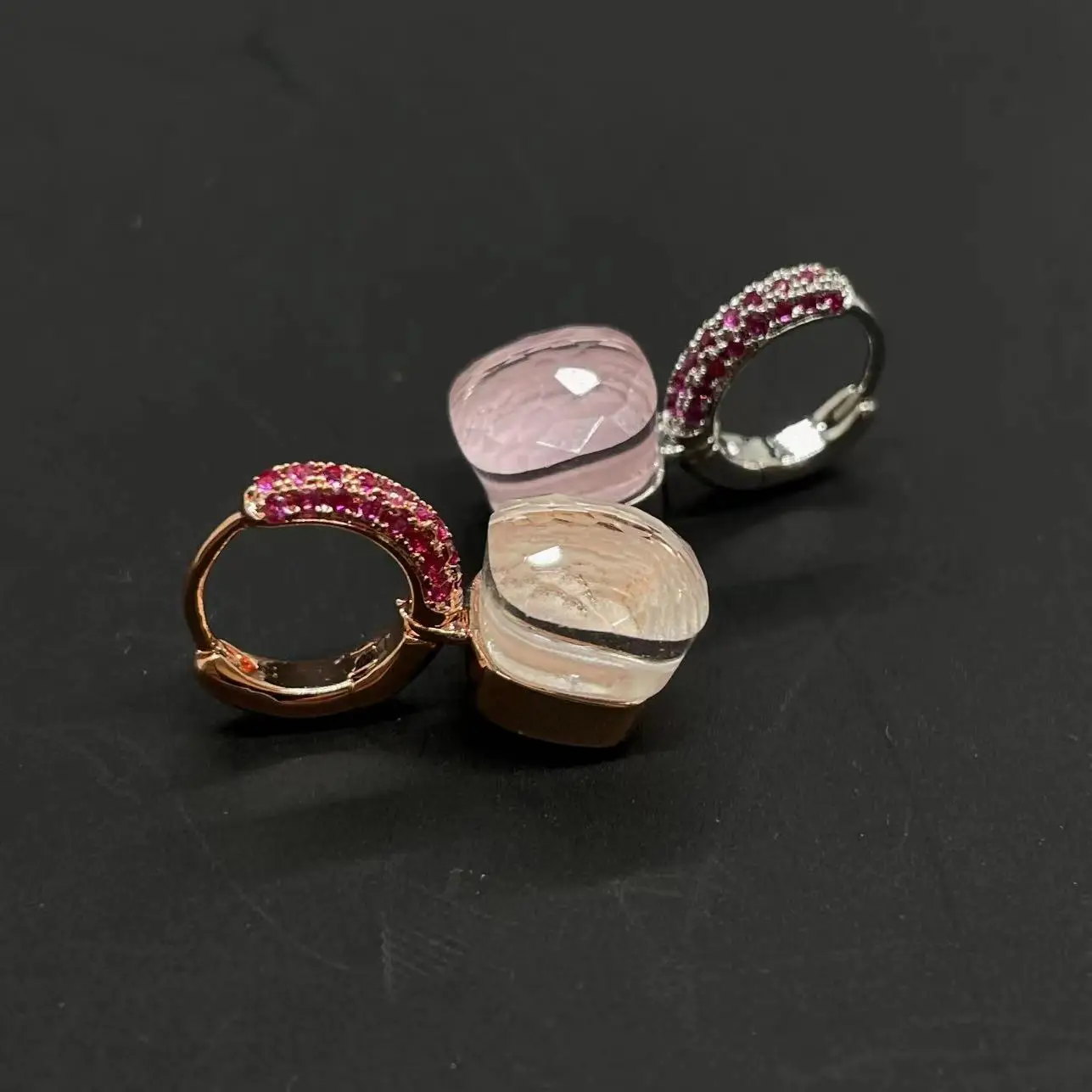 Classic Candy Color Earrings Inlay Red Zircon 32Colors Crystal Earrings Gold Plated Fashion Jewelry Earrings For Women