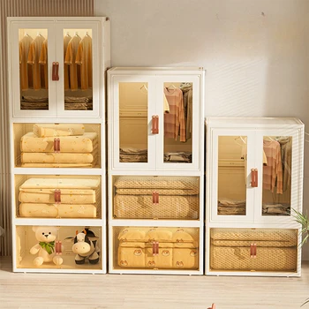Household Floor Standing Baby Toys Clothes Hanging Clothes Locker Cabinet Large capacity Living Room Children's Wardrobe 1