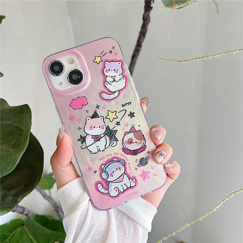 Glitter Laser Gradient Stars Phone Case with Camera Protection