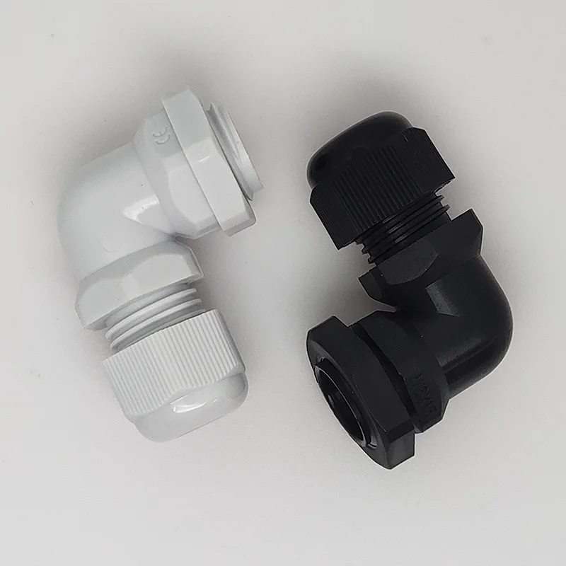 Pressacavo In Nylon A 90° IP68 M16 – Passacavo Impermeabile Per M12/M16/M20/M25, Bianco, Ingresso Cavo