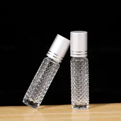 Clear Glass Roller Bottle - 10ml Refillable Leak - Proof Container - Glass (Glass)