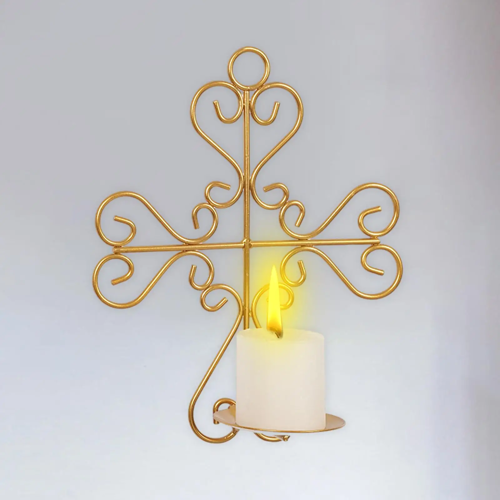 Metal Candlestick Cafe Iron Wall Candles Sconce Holder Tea Light Candleholder for Wedding Bathroom Taper Candle Party Kitchen