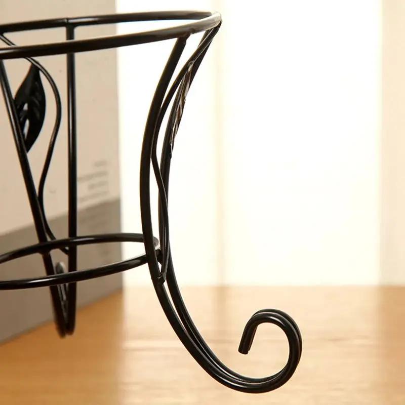 Metal Plant Stands Indoor, 13.5cm Tall, Vintage Corner Plant Stand Holder & Display Rack for Outdoor Garden, Black