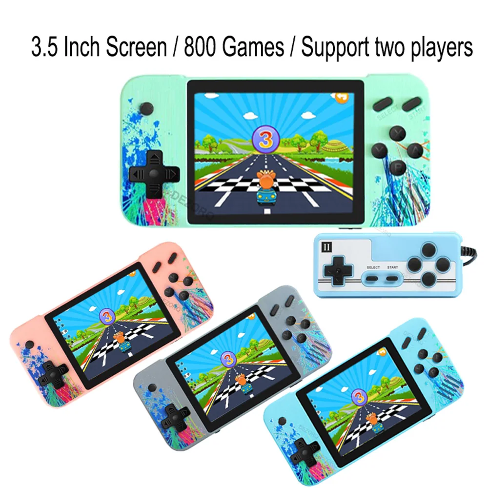 Handheld Game Console with 800 Classical FC Games 3.5 inch Color Screen  1200mAh Rechargeable Battery Support for Connecting TV and Two Players