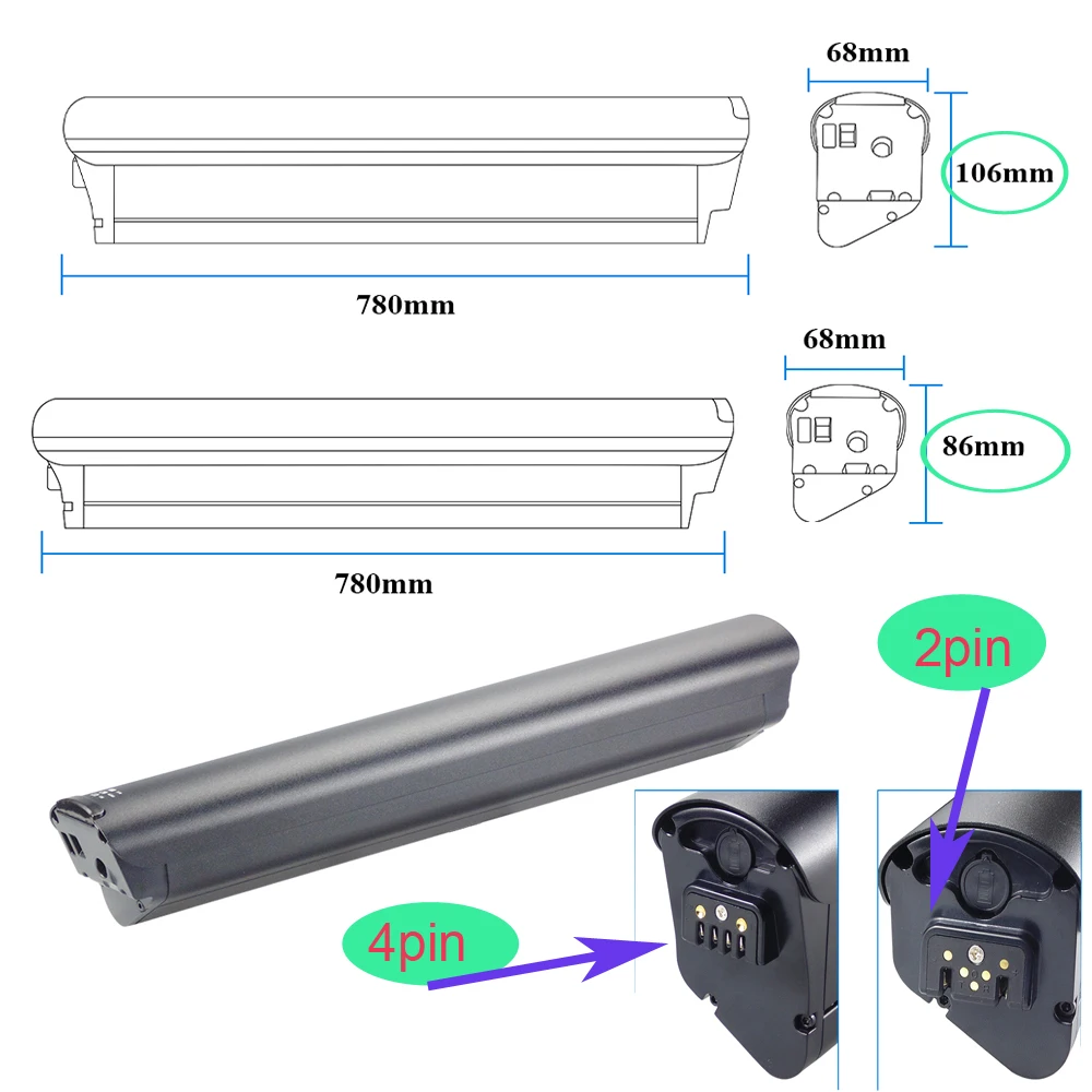 GEN3 את להגמיש צעד היברידי E-אופני 36V 48V 10.4Ah 14Ah 17.5Ah 250W 500W 750W macwheel Wallke X3 פרו צעד דרך ebike סוללות