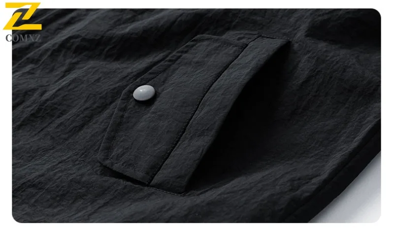 COMXZ 2025 Autumn New Men Color Block Jacket Shirt Collar American Coat Youth Hong Kong Style Casual Trend Lapel Workwear Coat