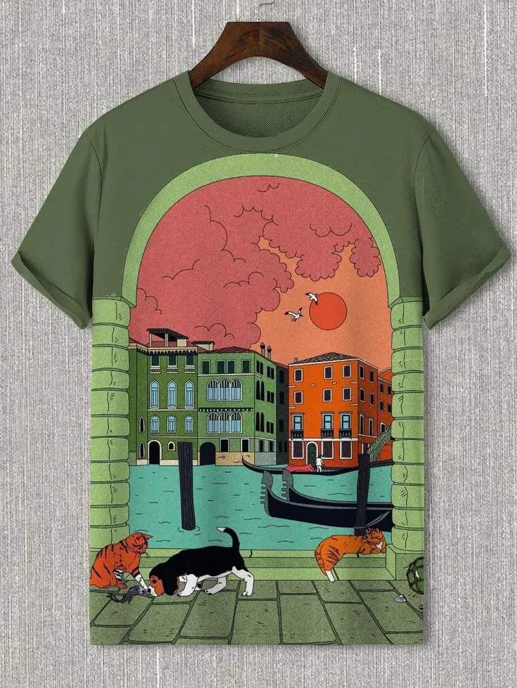 Casual Short Sleeve T Shirt for Men