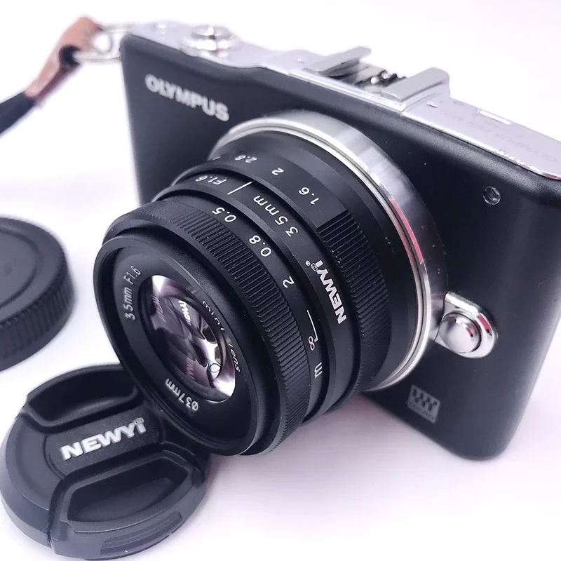 35mm F1.6 수동 초점 MF 프라임 APS-C 카메라 렌즈 (캐논 EOS.M, 후지 FX X 마운트 XH1 XA5/XT10, NEX, 올림푸스 마이크로 4/3 C-M4/3 호환)