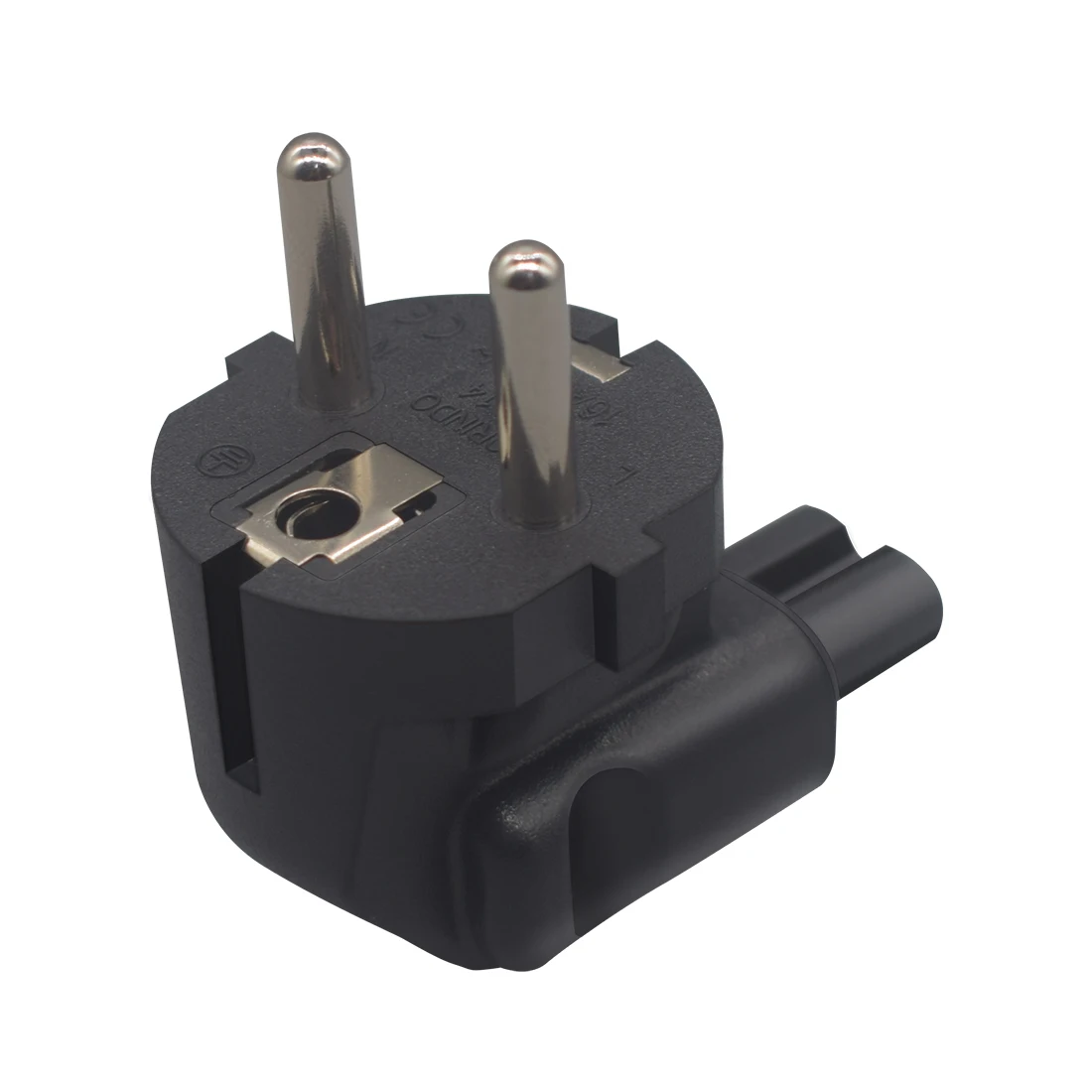 EU to IEC320 C7 power outlet adapter 90 degree angle German standard plug AC power converter