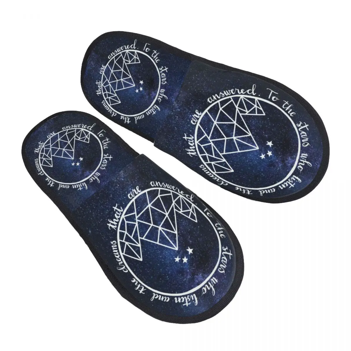 

Custom ACOTAR To The Stars Who Listen House Slippers Women Soft Memory Foam Shoes Comfy Warm Anti-skid Sole Slipper