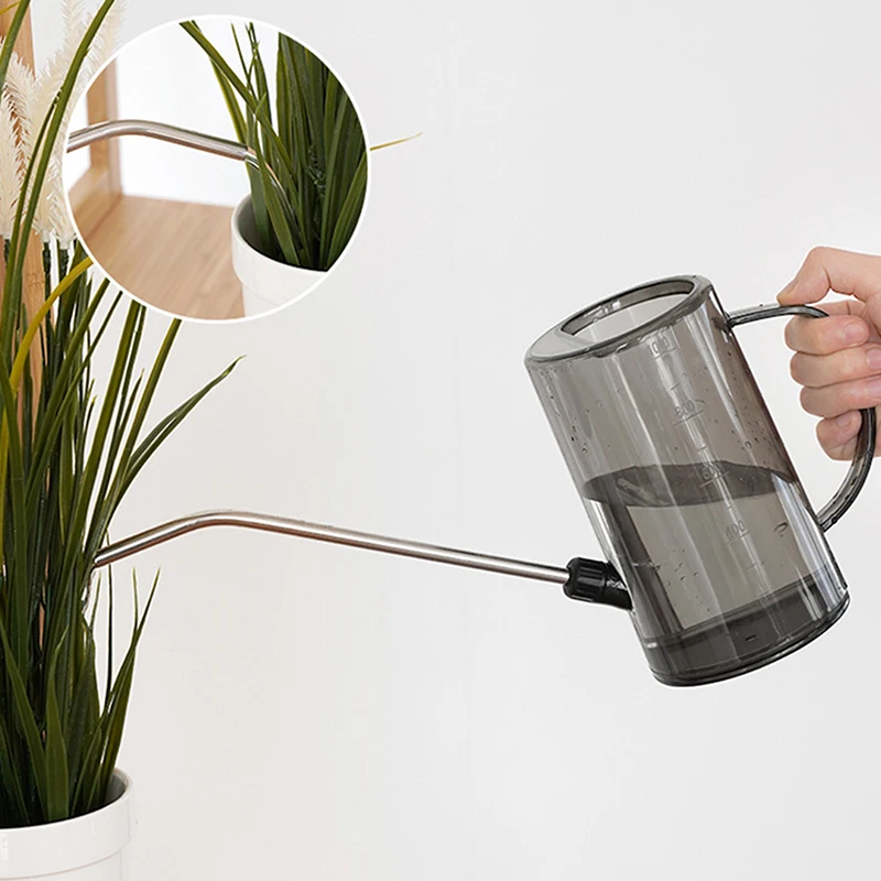 Watering Can Watering Pot Flower Watering Pot Gardening Watering Can Large Capacity Detachable Watering Kettle Household Stainless Steel Long Mouth Garden Lawn 1.5l Plastic