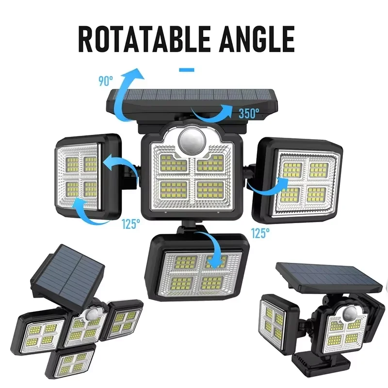 Solar Outdoor Light 122/333 LED Solar Security Flood Light 3 Modes Adjustable Lighting Street For Garage Garden Patio solar light