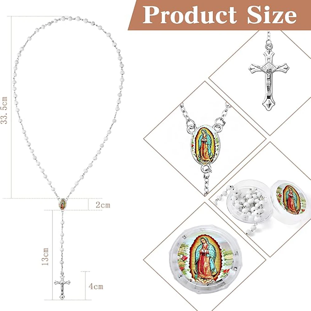 12-Piece Virgen de Guadalupe Scented Rosary Necklaces 4