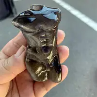 Natural Silver Obsidian Male Body Carving Crystal Crafts For Home Office Decoration Or Birthday Present 1PCS 2