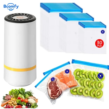 Mini Vacuum Sealer Electric Air Pump for Food Rechargeable Vacuum Sealing Machine with Reusable Food Vacuum Packaging Bag 1