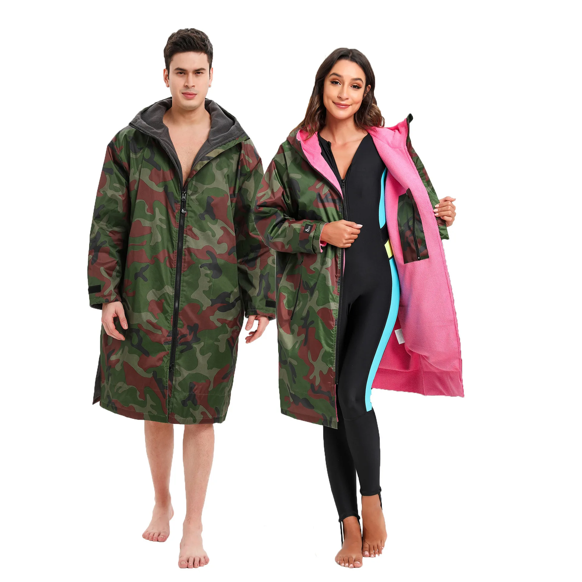 Surf Drying Robe Waterproof Coat For Man Woman Dive Swim Camouflage Changing Robe Unisex Windproof Surfing Ponchos