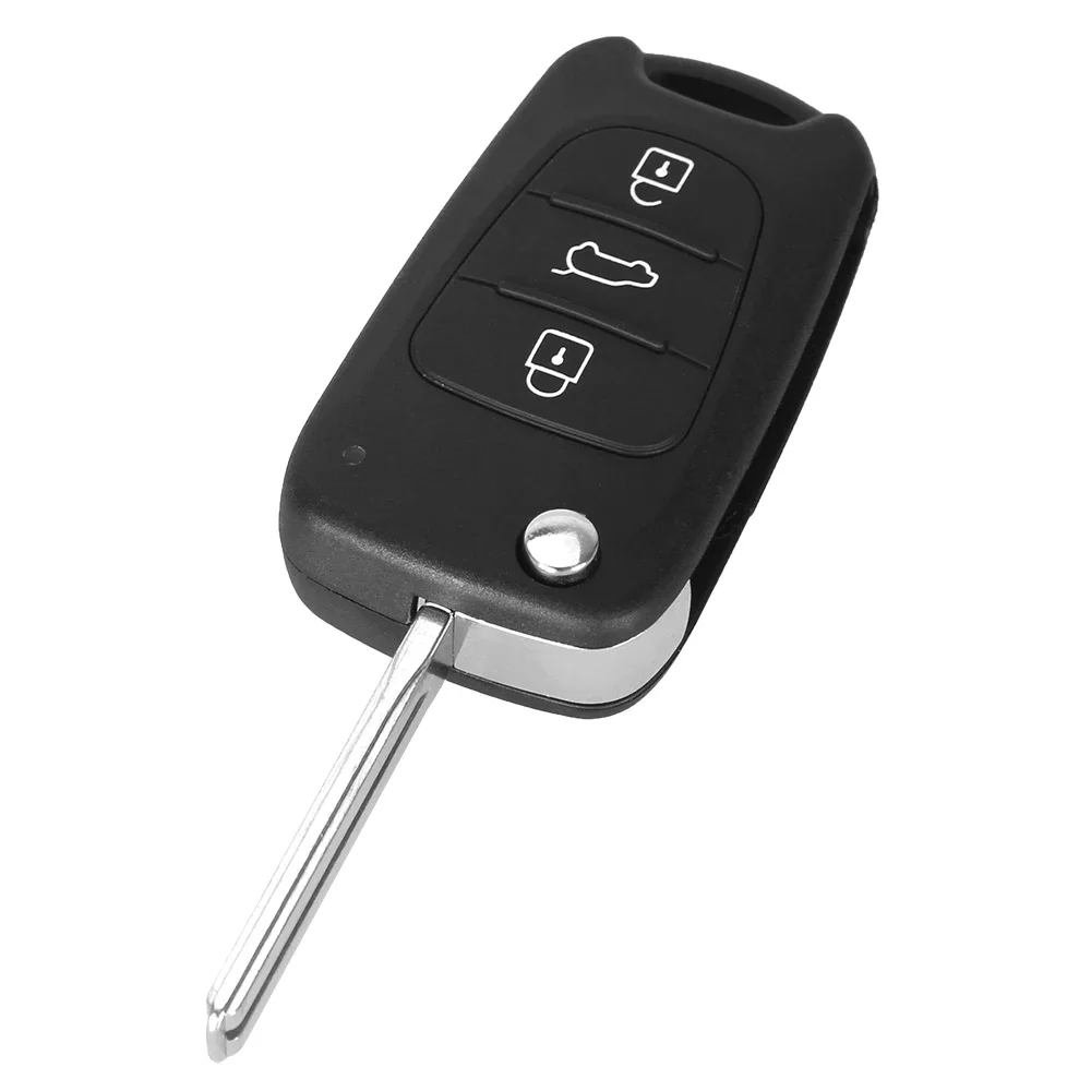 Dandkey Key Shell Button Pad Rubber Case Cover For Hyundai Avante l10 l20 l30 IX35 For Kia K2 K5 Sorento Rio Ceed Fob 3 Buttons